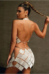 Ensemble deux pièces en maille métallisée Verva